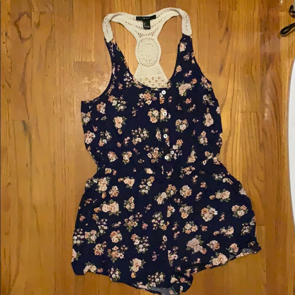 Forever 21 floral jumpsuit